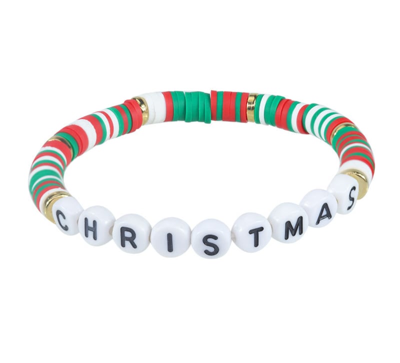 Christmas clay beaded bracelet