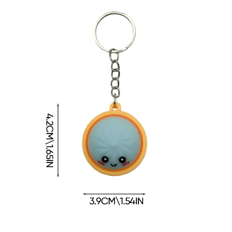 Light-Up Squeezable Steamed Bun Keychain