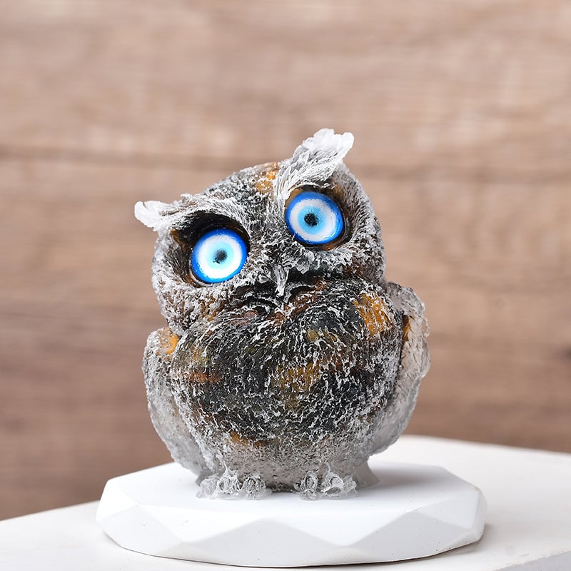 🦉Natural Crystal Gemstone Owl Ornament Home Decor