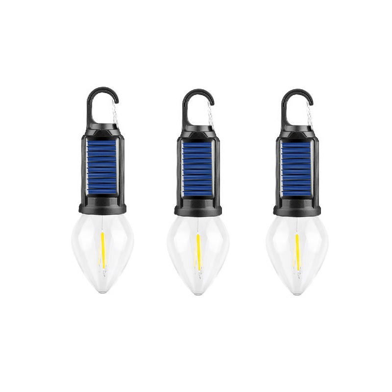 Waterproof LED USB Rechargeable Solar Camping Light Bulb with Hook