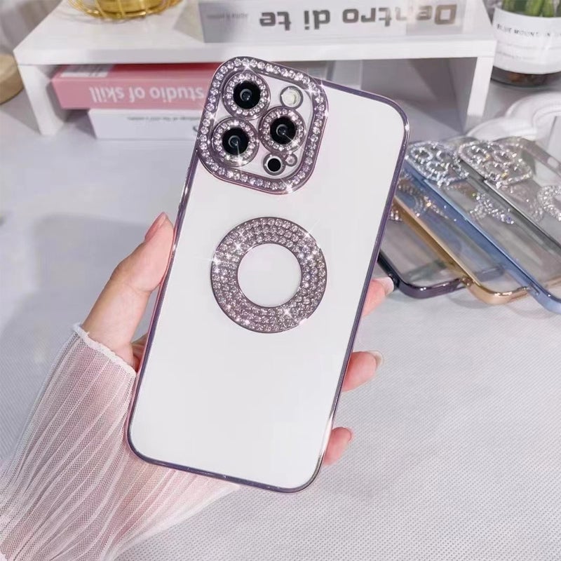 Custodia per iPhone con diamanti glitterati