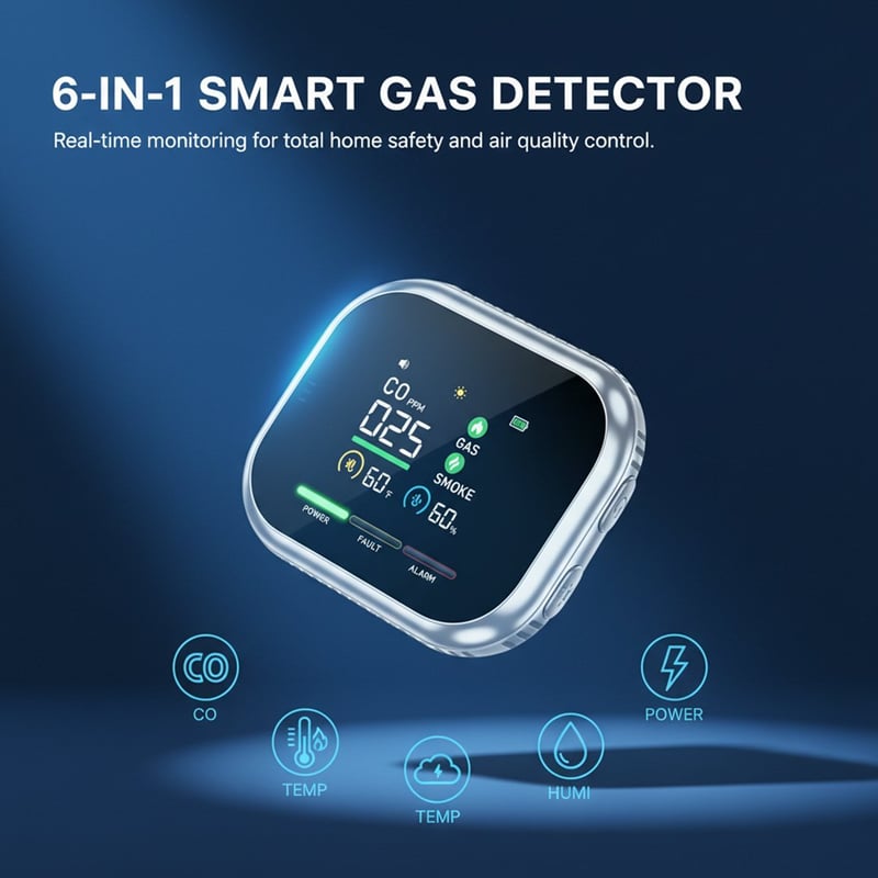 🛡️6-in-1 Combustible Gas Detector