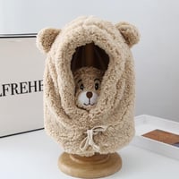 Warme pluchen berenmuts met gezichtsbescherming