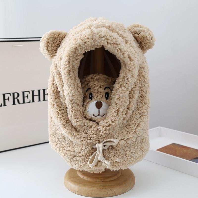 Warme pluchen berenmuts met gezichtsbescherming