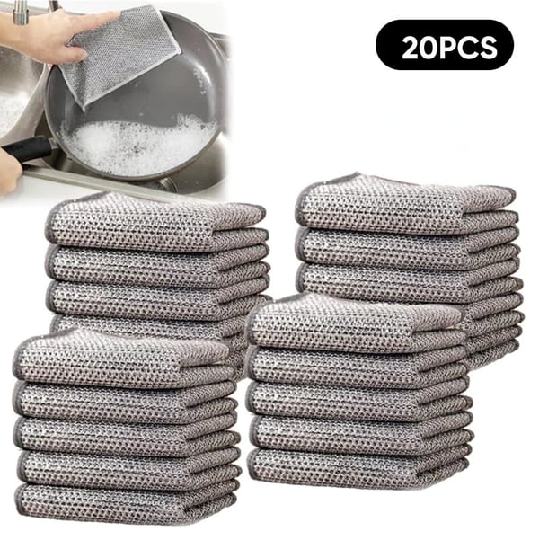 Multipurpose Wire Dishwashing Rags for Wet and Dry