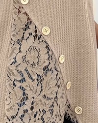 Lace Panel Knitted T-Shirt