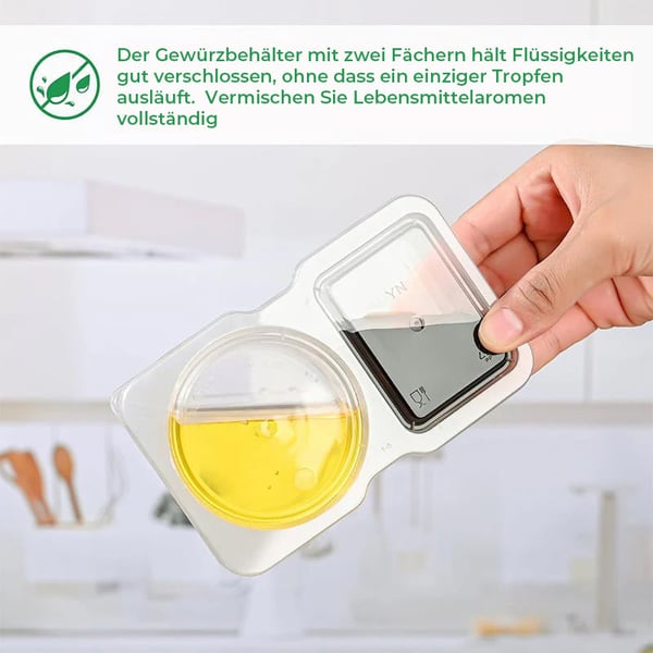 Snackbehälter mit zwei Fächern und Deckel