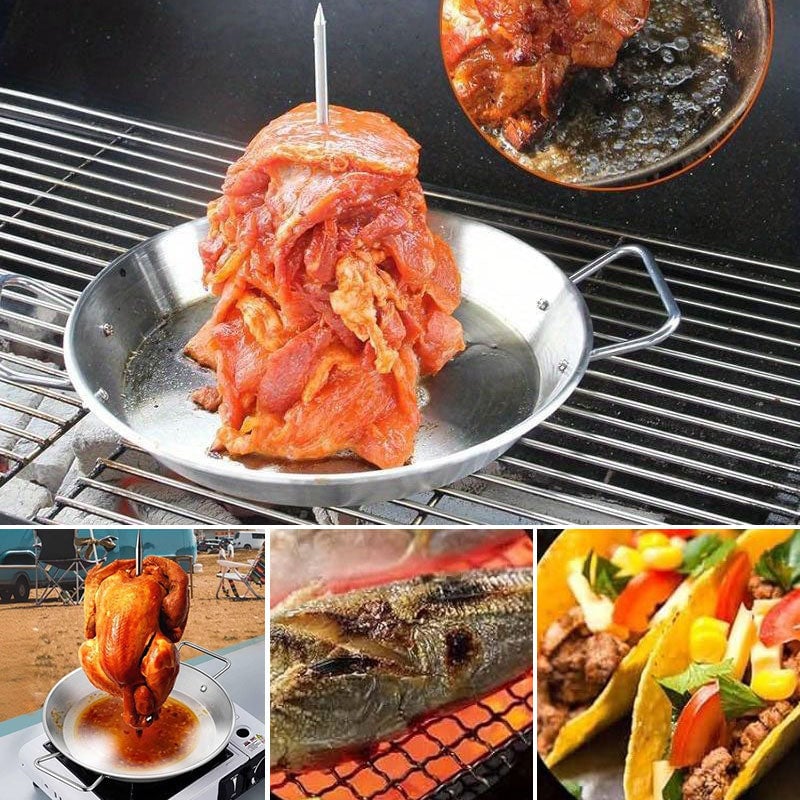 Stainless steel vertical screw grill pan