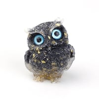 Naturlig kristall grus epoxi uggla prydnad