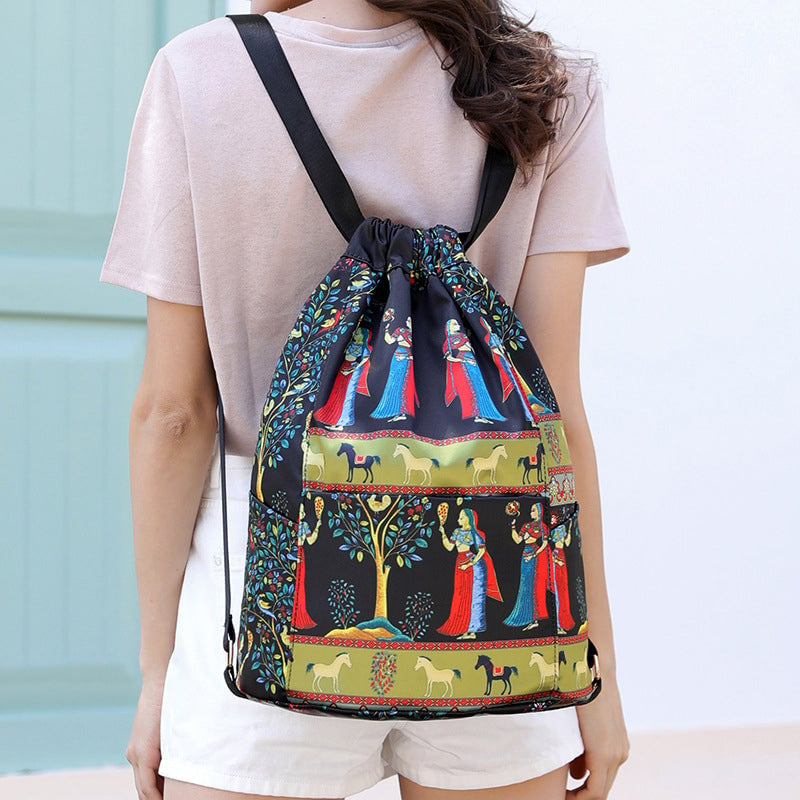 Ethnic Style Drawstring Shoulder Bag