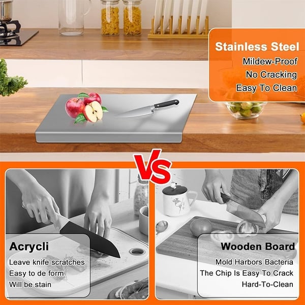 Sakerplus® Stainless Steel Kitchen Cutting Board
