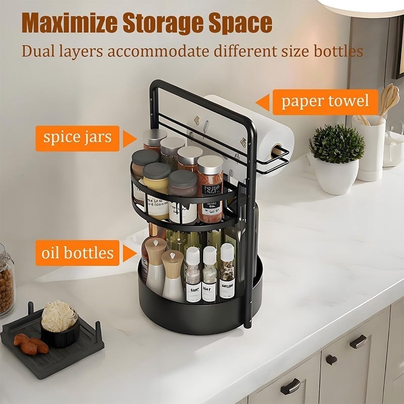 Paper Towel & Seasoning Storage Rack