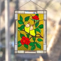 Cardinal Stained Glass Window Panel
