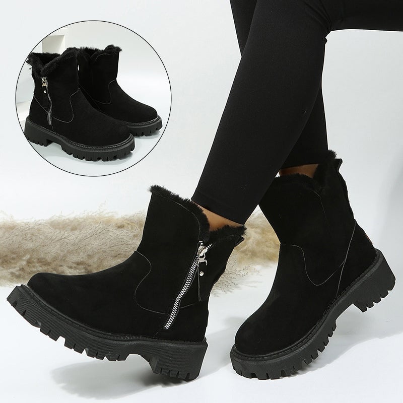 Modische Kurzschaft-Martinsstiefel mit seitlichem Reißverschluss