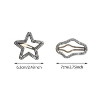 Rhinestone Bling Snap Hair Clip Barrettes (4 Stk)