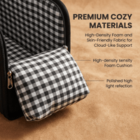 Portable Plaid Armrest Dog Car Seat with Belt
