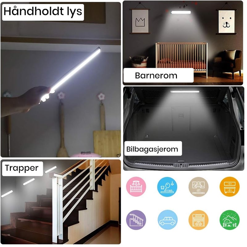 LED magnetisk induksjonslampe med 3 moduser
