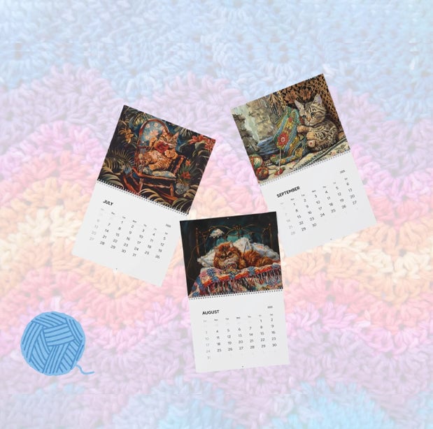  Heklede Katter Veggkalender (2025)