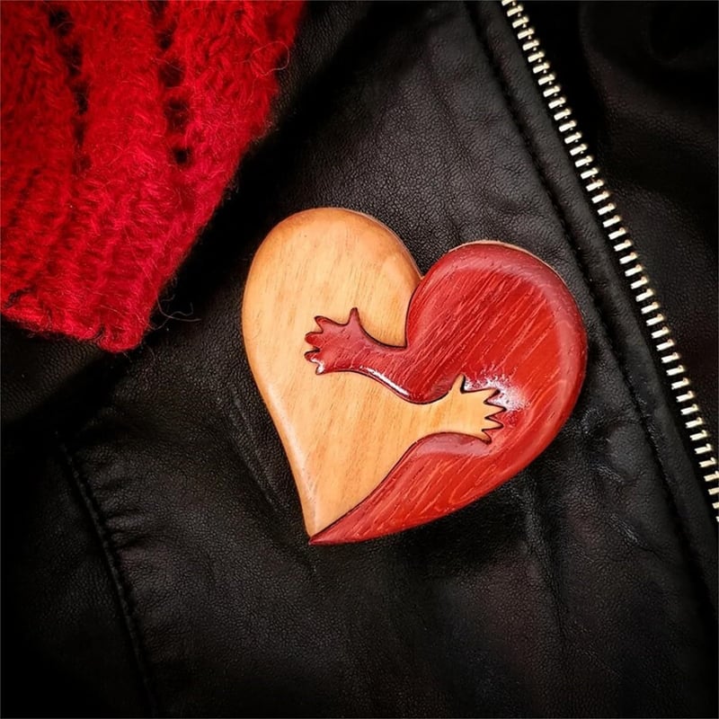A Hug from My Heart for You Handmade Wood Carvings