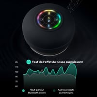 Mini Haut-parleur Bluetooth de douche à ventouse étanche avec lumière Led