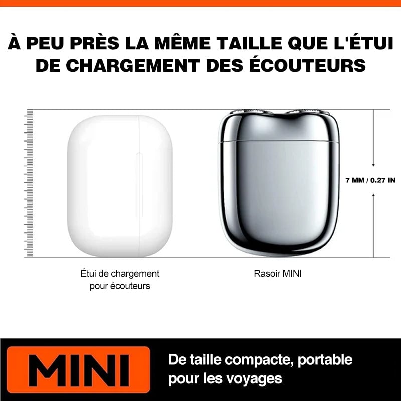 Rasoir électrique compact étanche rechargeable pour la maison, la voiture et les voyages