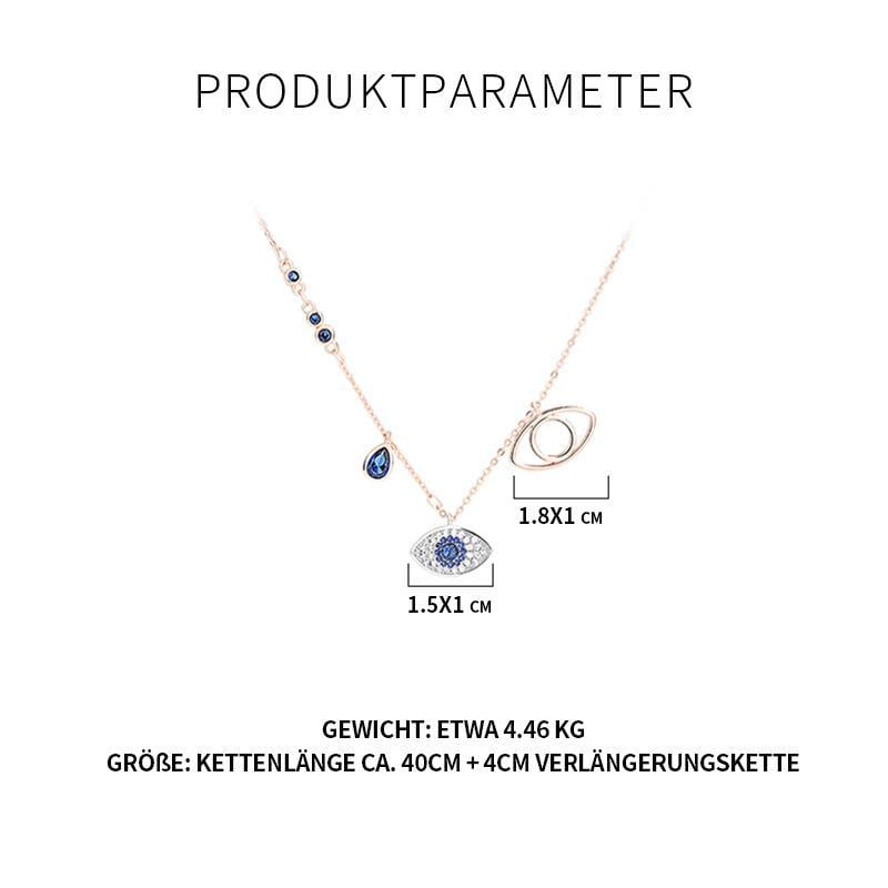 S925 Silberhalskette mit Teufelsauge  Inspiriert von Duo Evil Eye