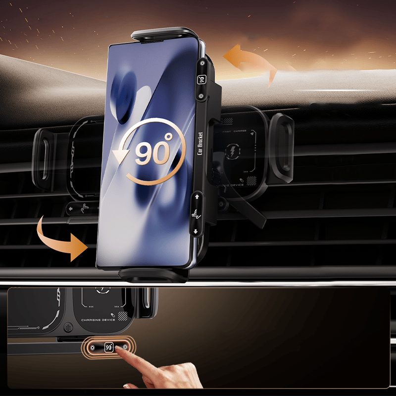 Sakerplus Kabellose Ladestation Mit Drehbarer Auto-Halterung