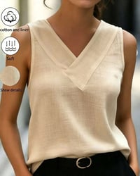 Sleeveless V-Neck Cross Tank Top