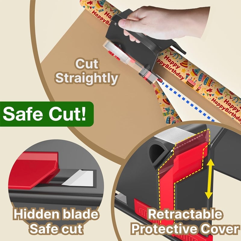 Sakerplus Wrapping Paper Cutter And Dispenser Set