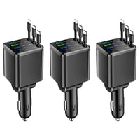 7-in-1 Universal Retractable Car Charger with Intelligent Voltage Display