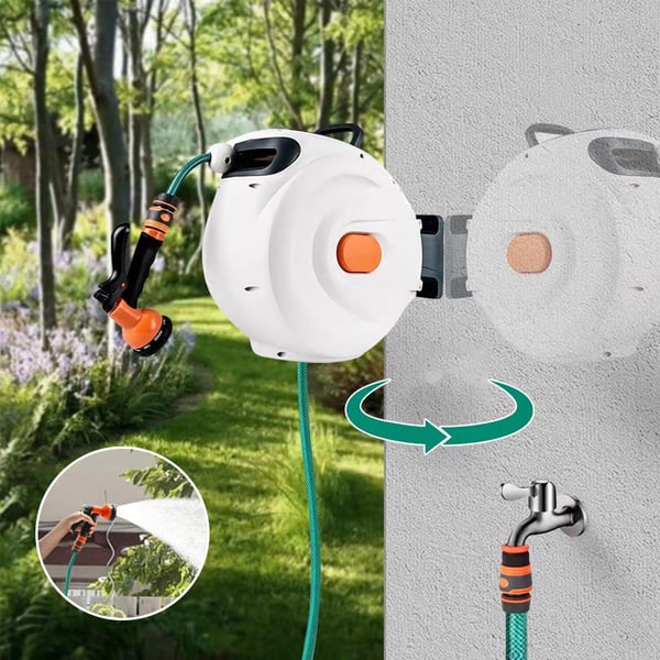 Automatic retractable hose reel + shower head
