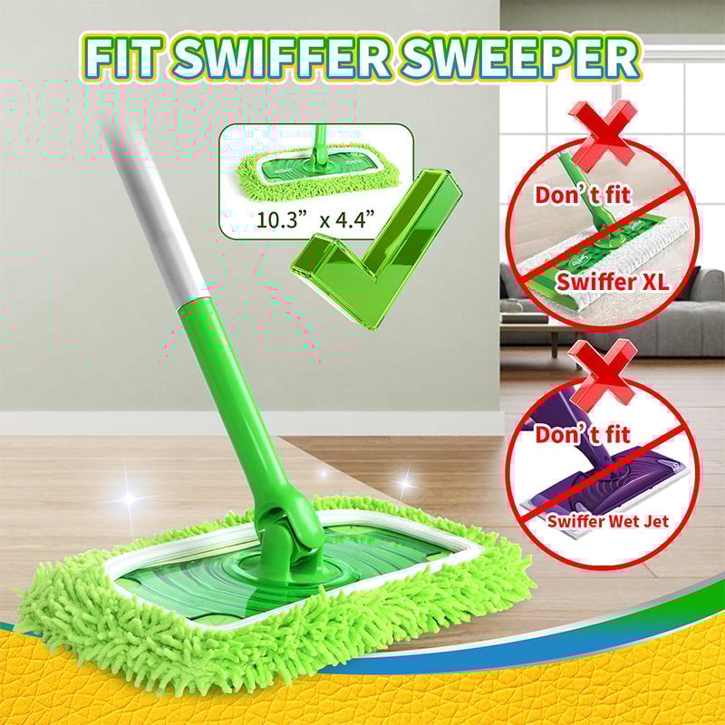Chenille Mop Refill Pads for Home Use – Replacement Mop Heads for Floor Cleaning