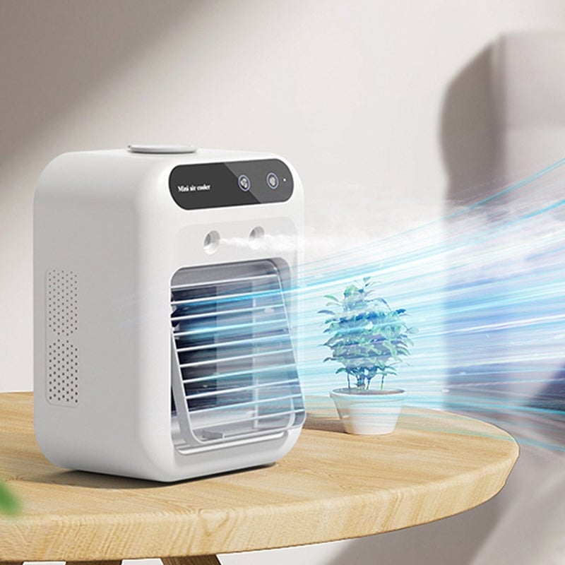 3-in-1 Tragbarer Kühlventilator mit 2-Stufen-Nebelfunktion