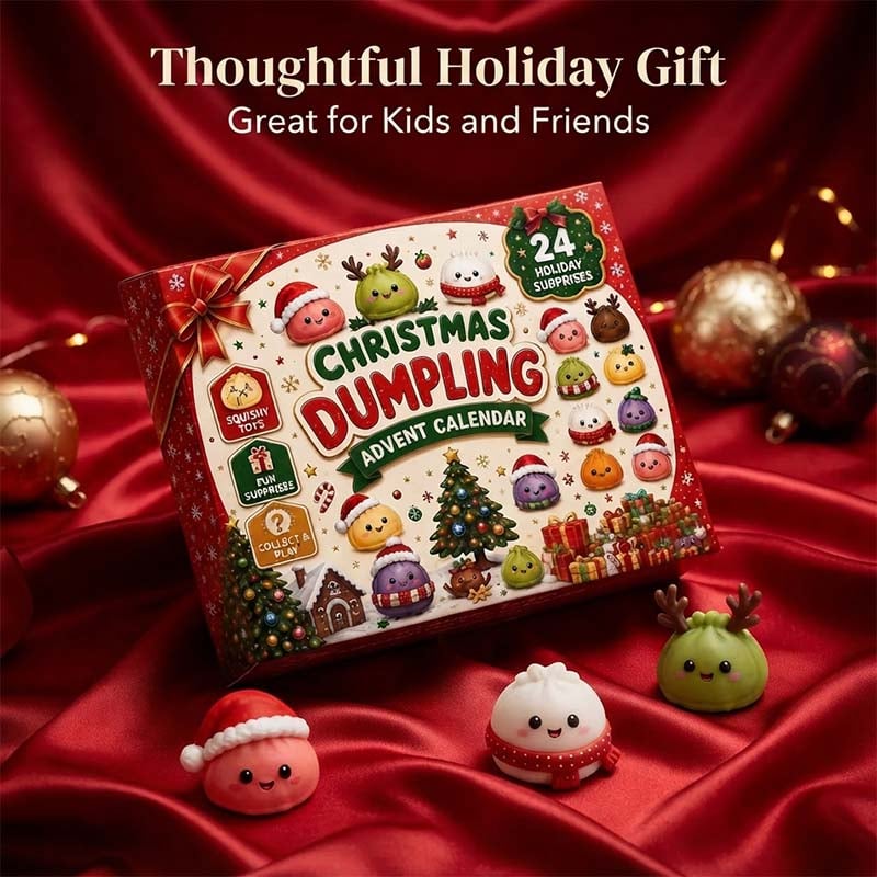 Weihnachts-Adventskalender mit Teigtaschen-Squishys – 24 Überraschungsspielzeuge