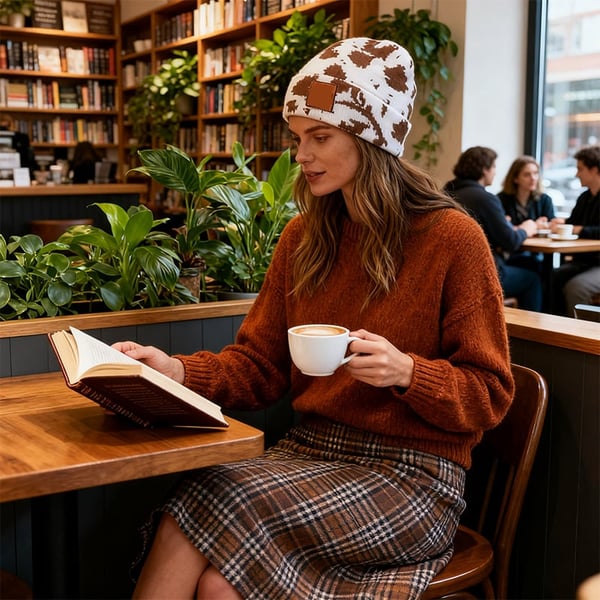 Unisex Cow Print Watch Cap
