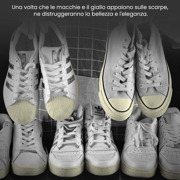 Gel detergente sbiancante per scarpe