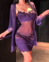 Solid Color Ruffled Nightgown Set