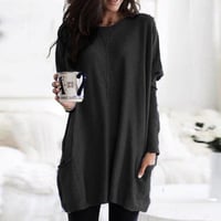 Long Sleeve Casual Pocket T-Shirt