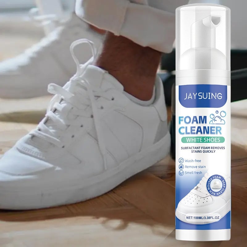 Vit skumrengörare för skor