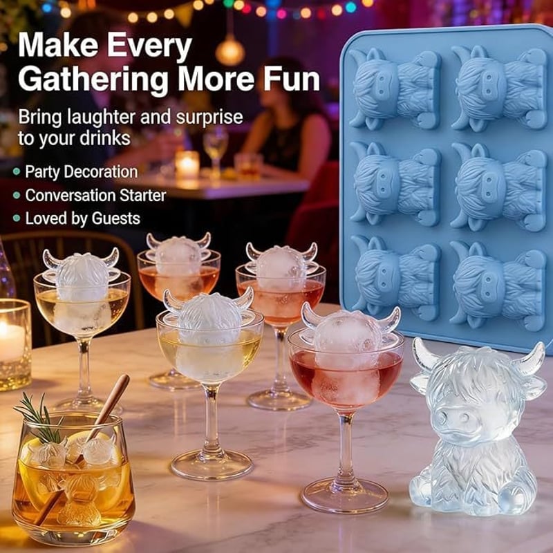 Highland Cow Silicone Ice Cube Tray