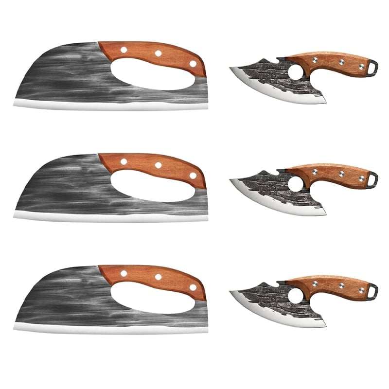 Premium Hand-Forged Chef's Knife & Cleaver Set