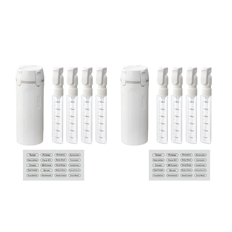 4-in-1 auslaufsicheres, drehbares Reisedispenser-Set