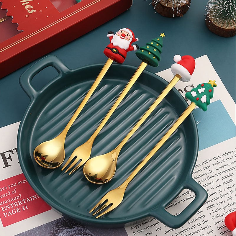 🎅Set de cuillères pour poupées de Noël🎄
