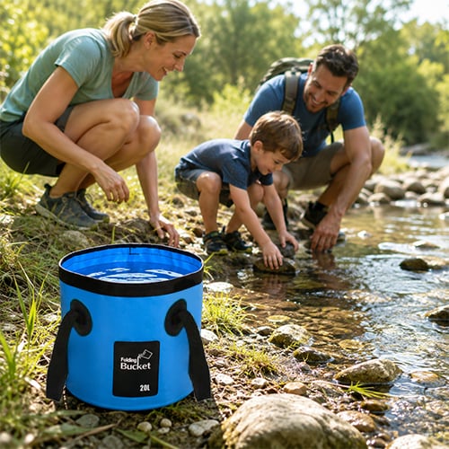 Leak-resistant folding water bucket material
