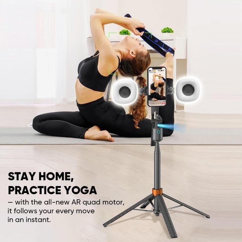 360° Rotatable Selfie Stick Tripod with 2Fill Lights &Auto Face Tracking