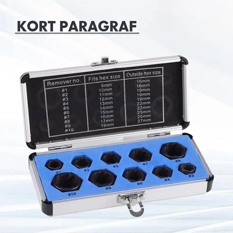 Mutterdragarsats - Ta bort skadade muttrar