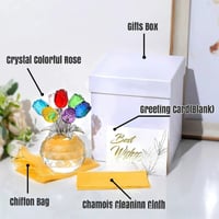 7-Color Crystal Rose Floral Keepsake