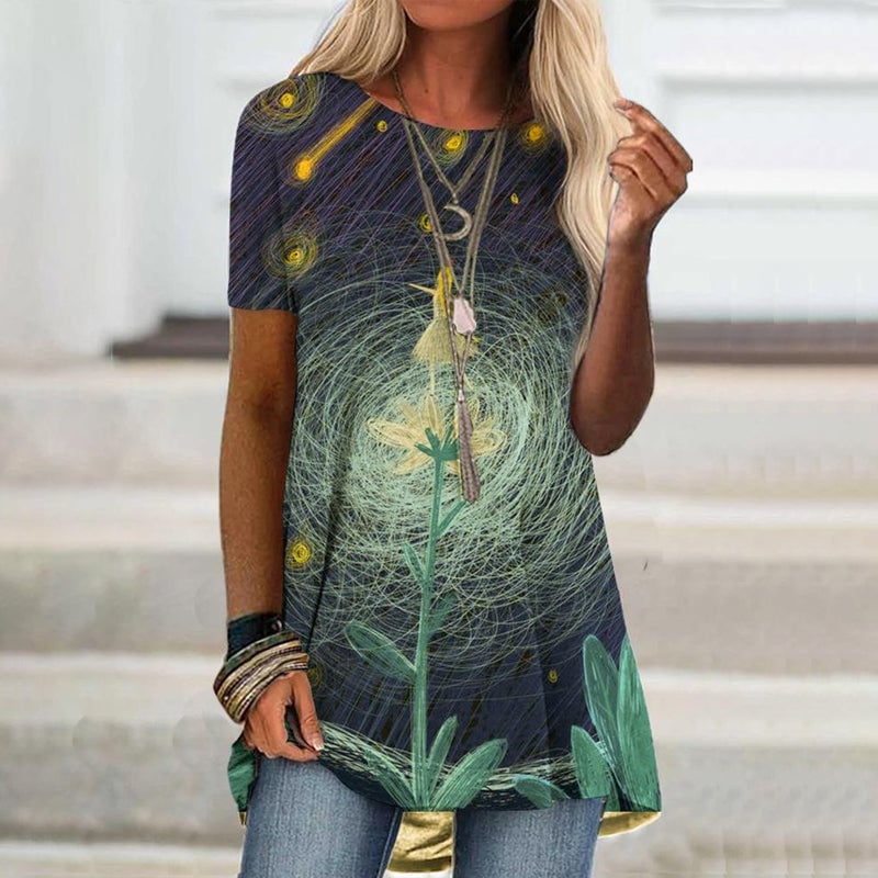 Kortärmad T-shirt med tryck