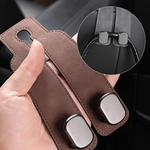 Double hook suede leather car seat hook
