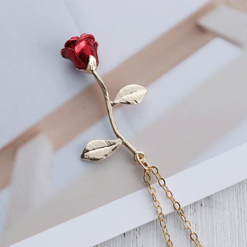 3D Rose Pendant Necklace